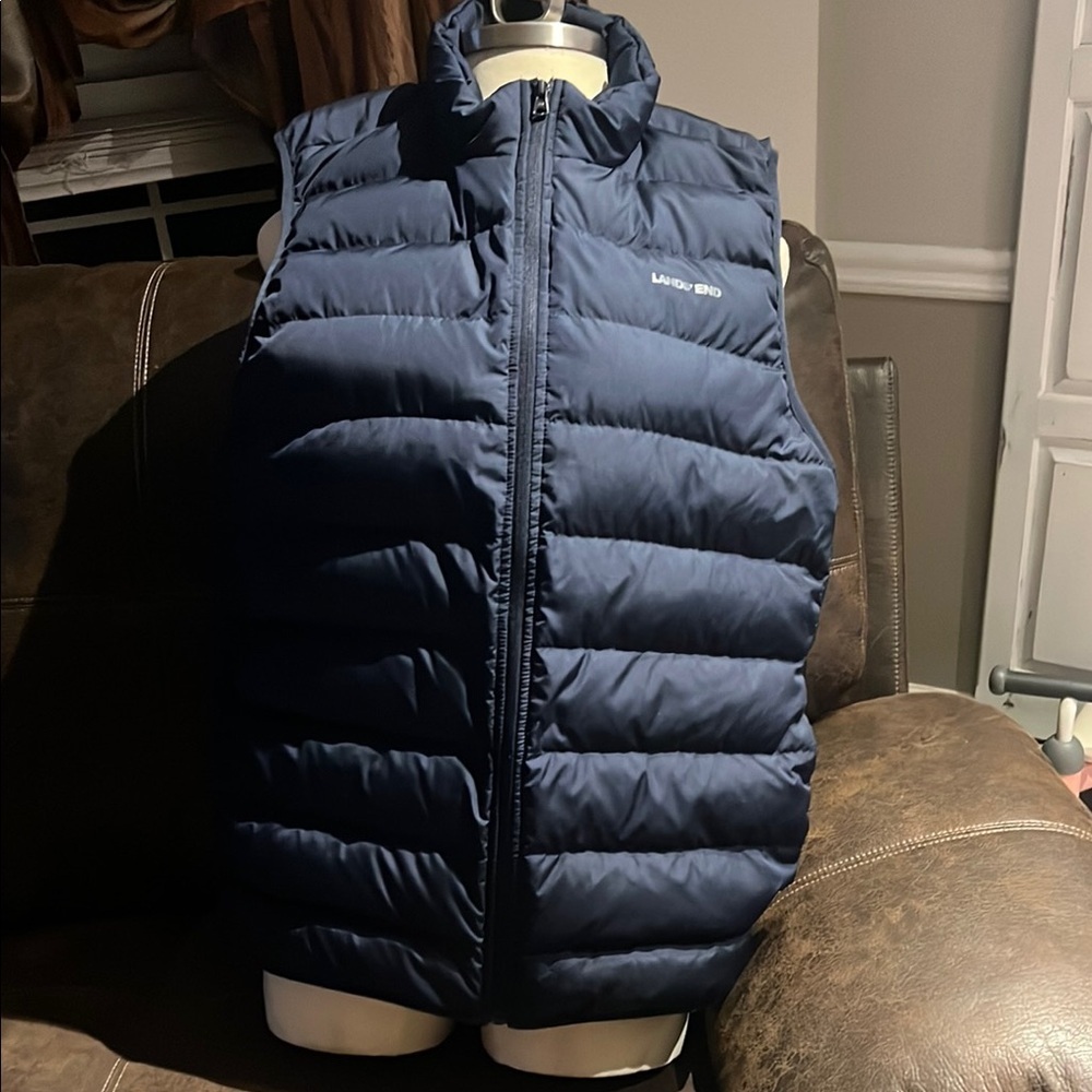 Lands' End Navy Puffer Vest